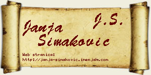 Janja Simaković vizit kartica